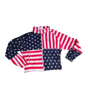 Vintage American Flag Jacket Men's Medium USA Made Stars Stripes Bodywear USA